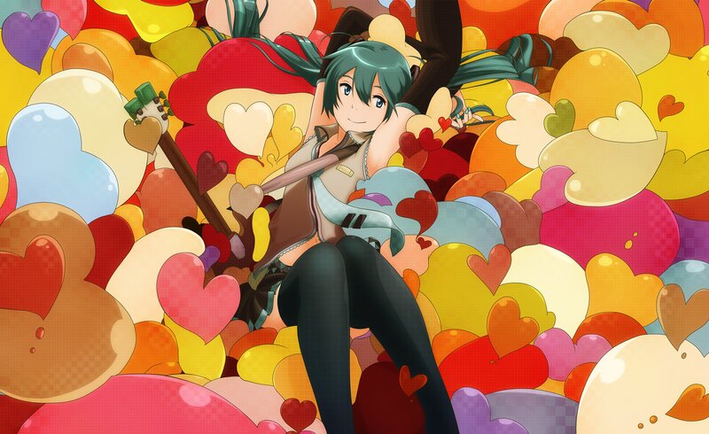 Miku surrounded by hearts