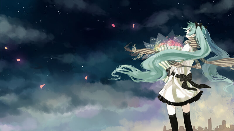 Miku under the starry sky