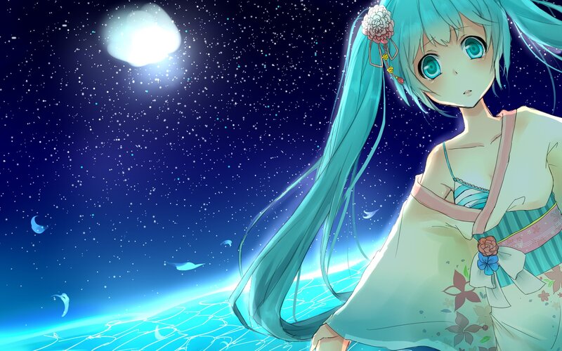 Miku under the starry sky