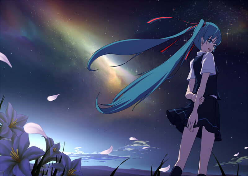 Miku under the starry sky