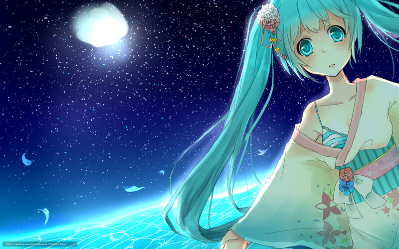 Miku under the starry sky