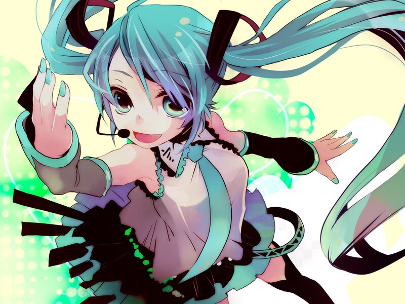 Miku waving cheerfully
