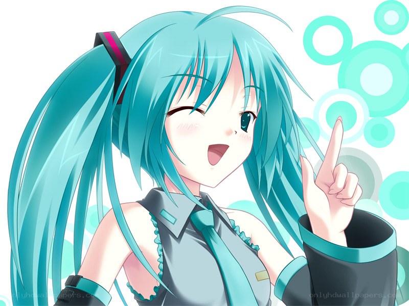 Miku winking and pointing