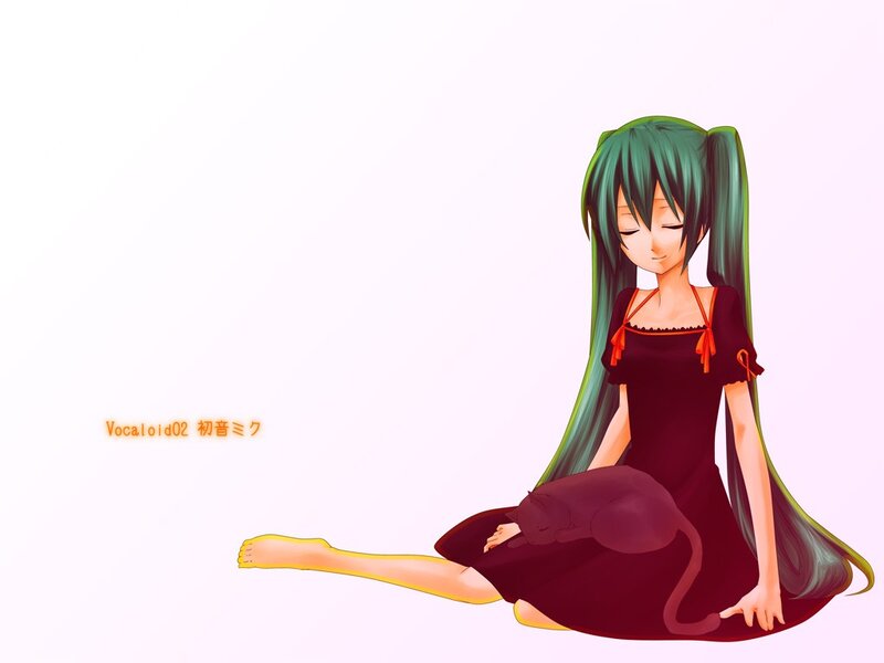 Miku with a cat