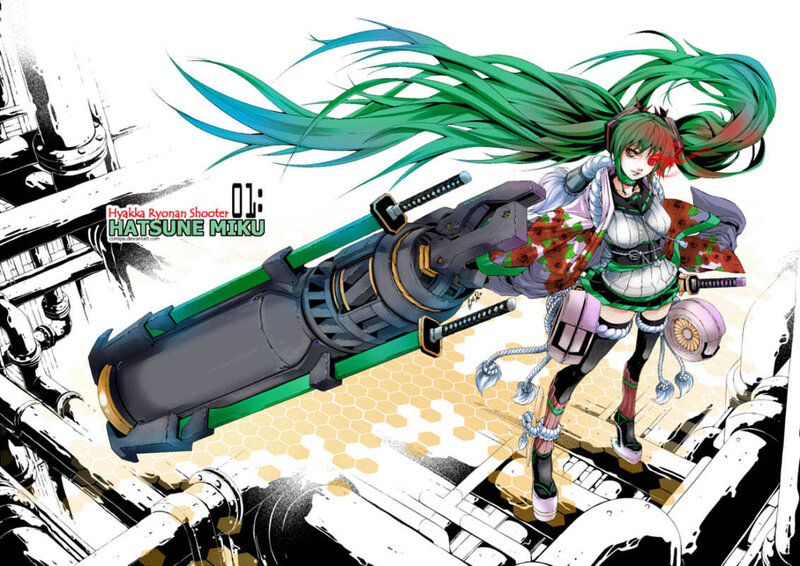 Miku with a giant gun