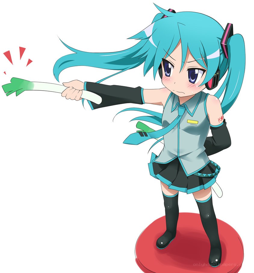 Miku with a green onion