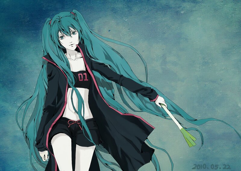 Miku with a green onion