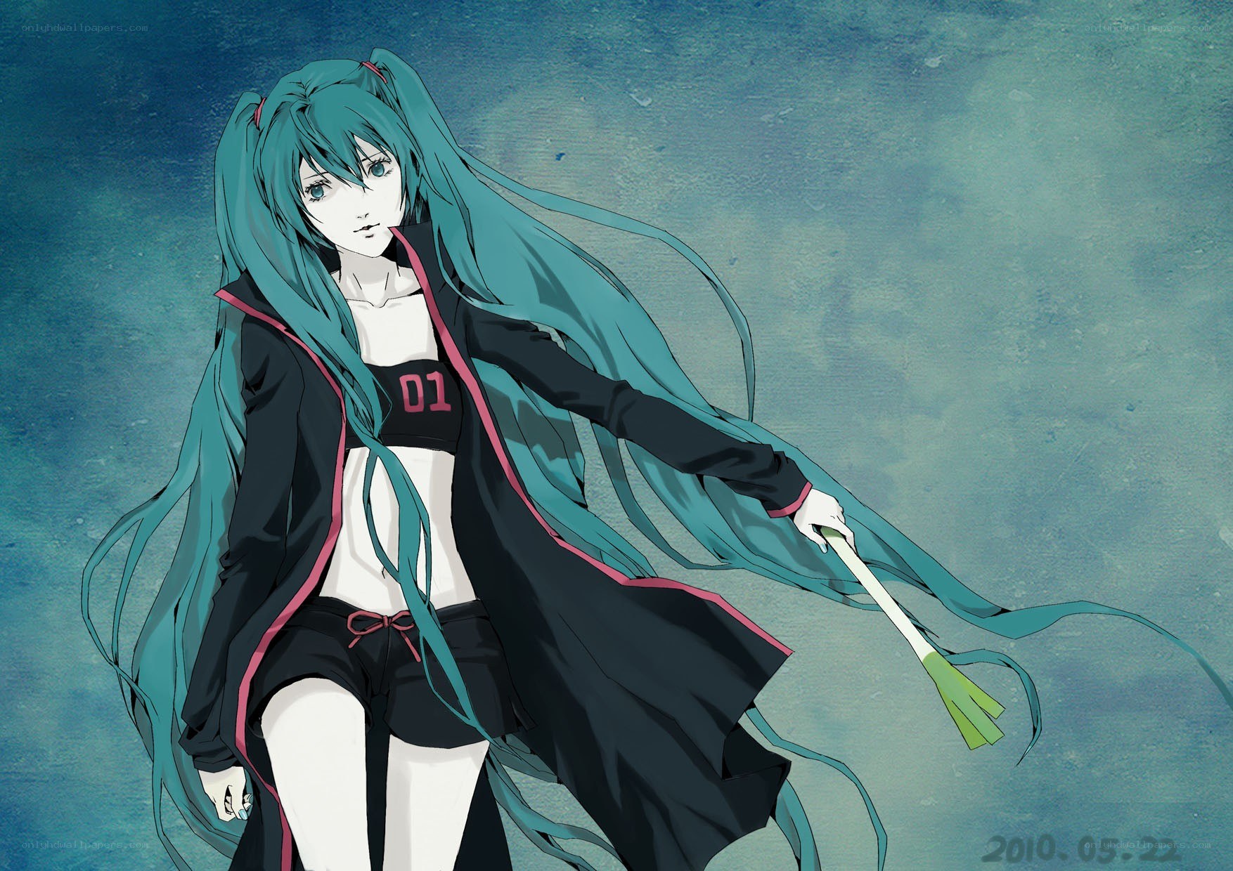 Miku with a green onion