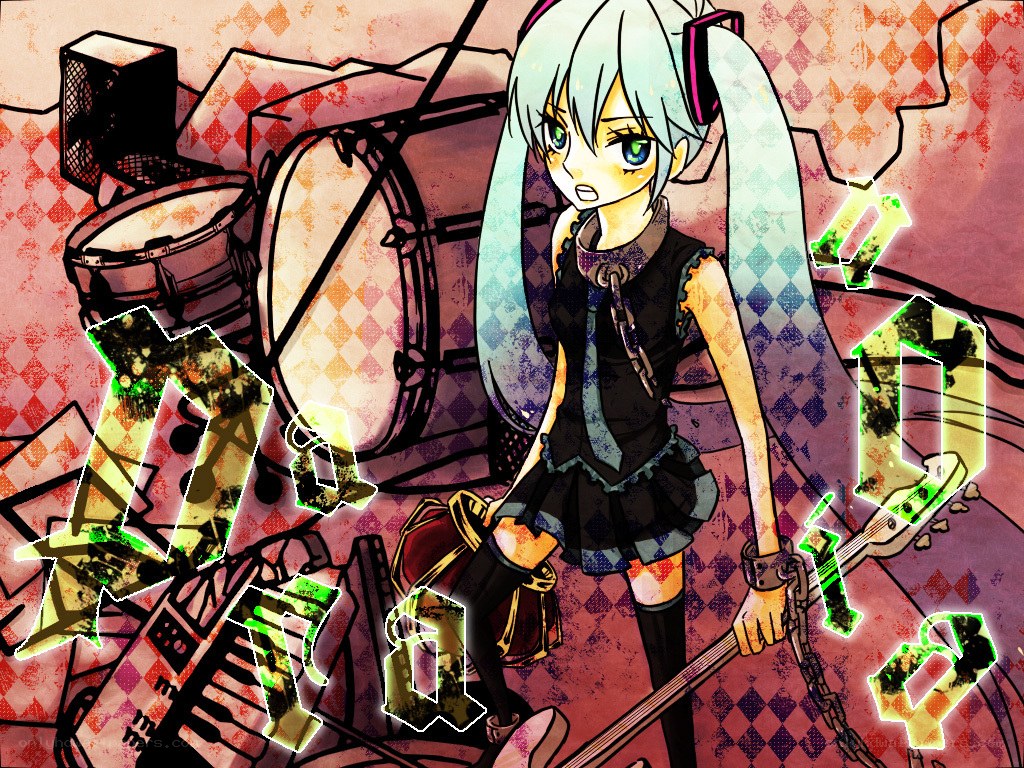 Miku with a guitar