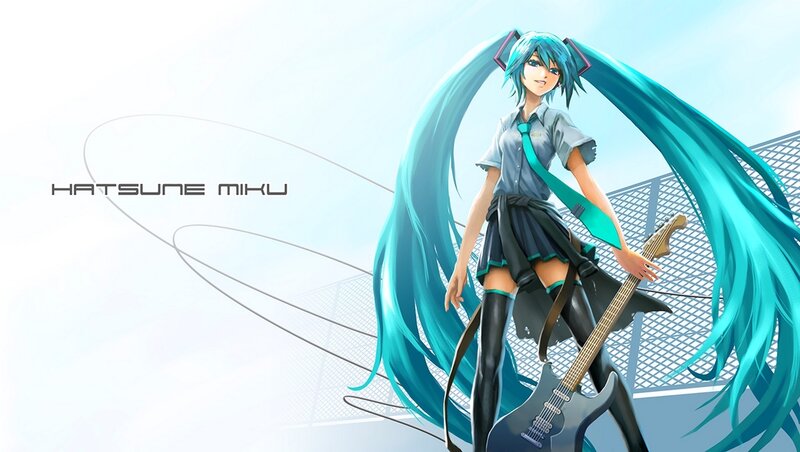 Miku with a guitar