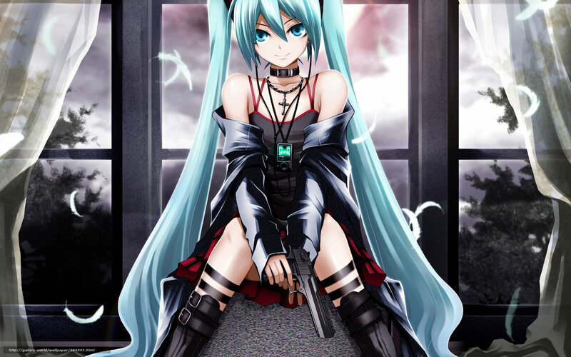 Miku with a gun