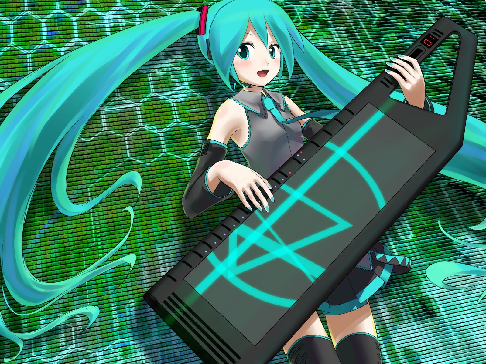 Miku with a keyboard