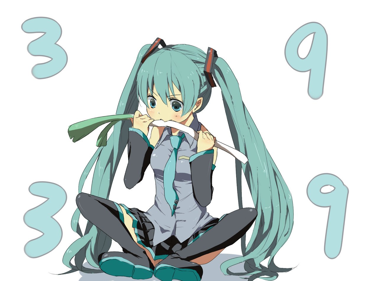 Miku with a ribbon