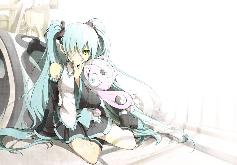 Miku with a stuffed toy
