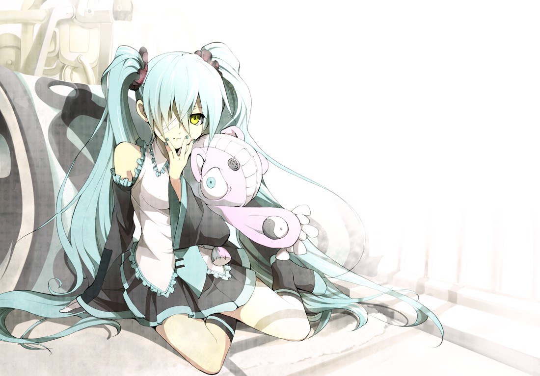 Miku with a stuffed toy