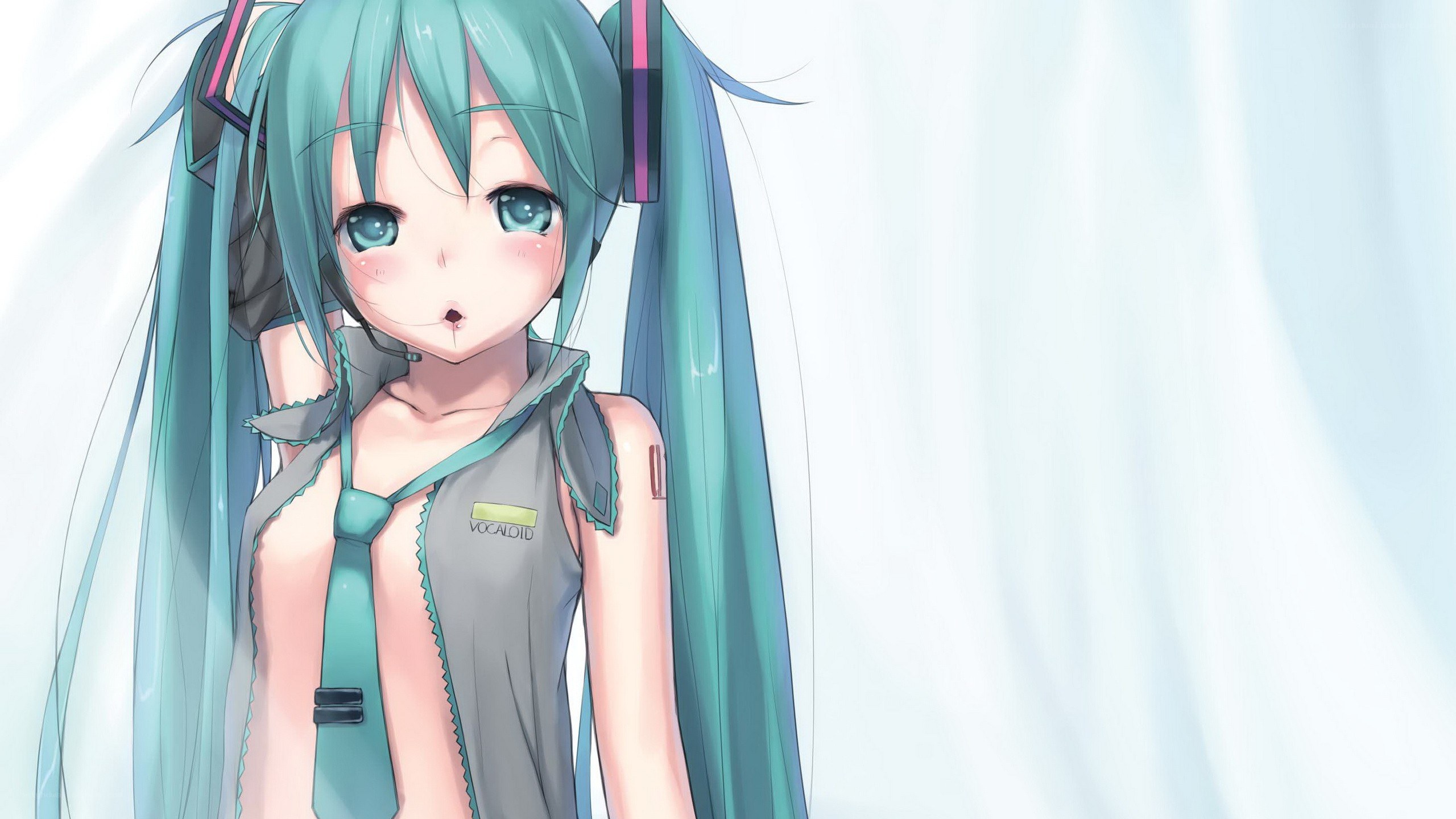 Miku with a surprised expression