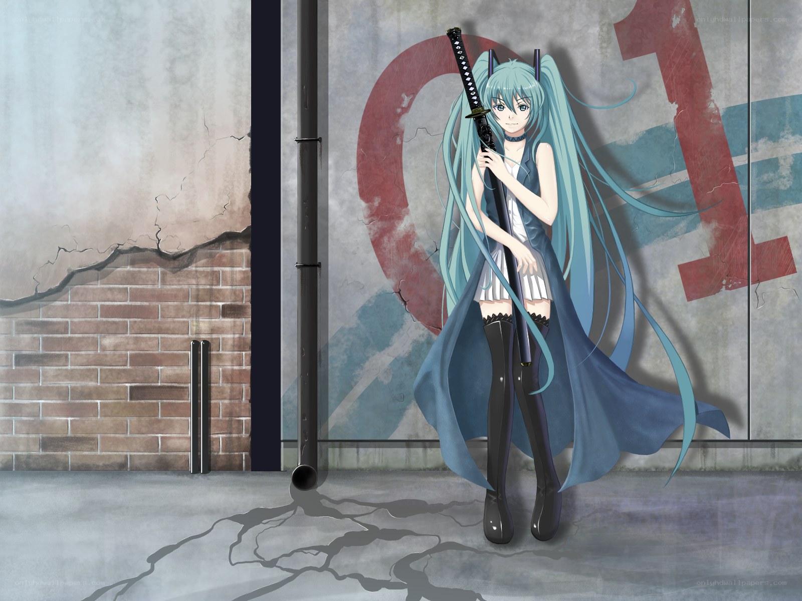 Miku with a sword