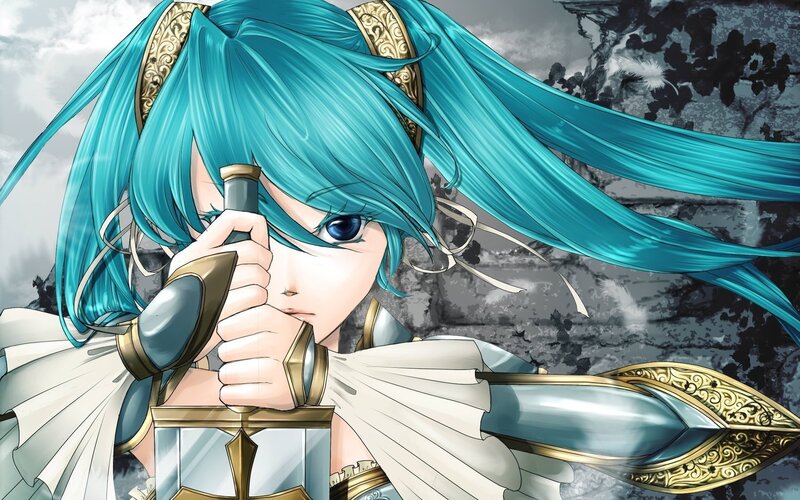 Miku with a sword