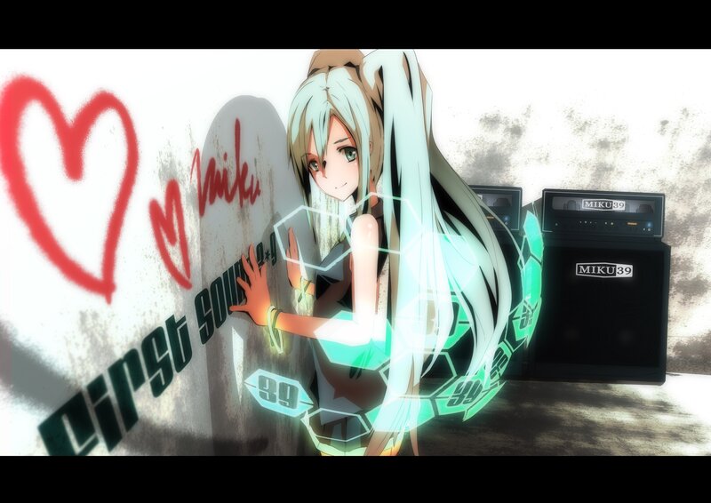 Miku with amplifier