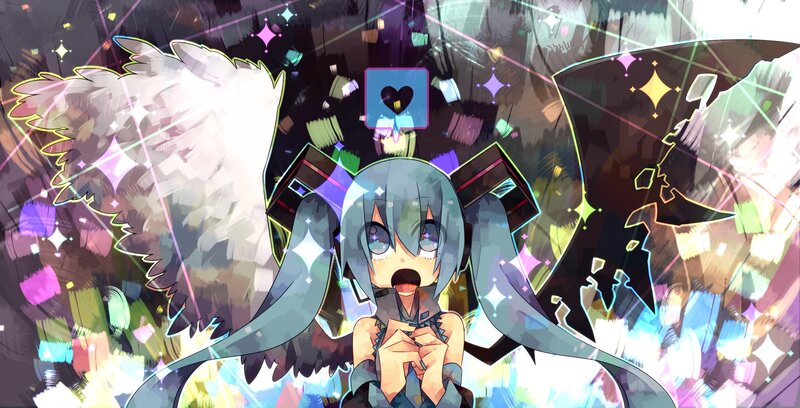 Miku with angel and demon wings