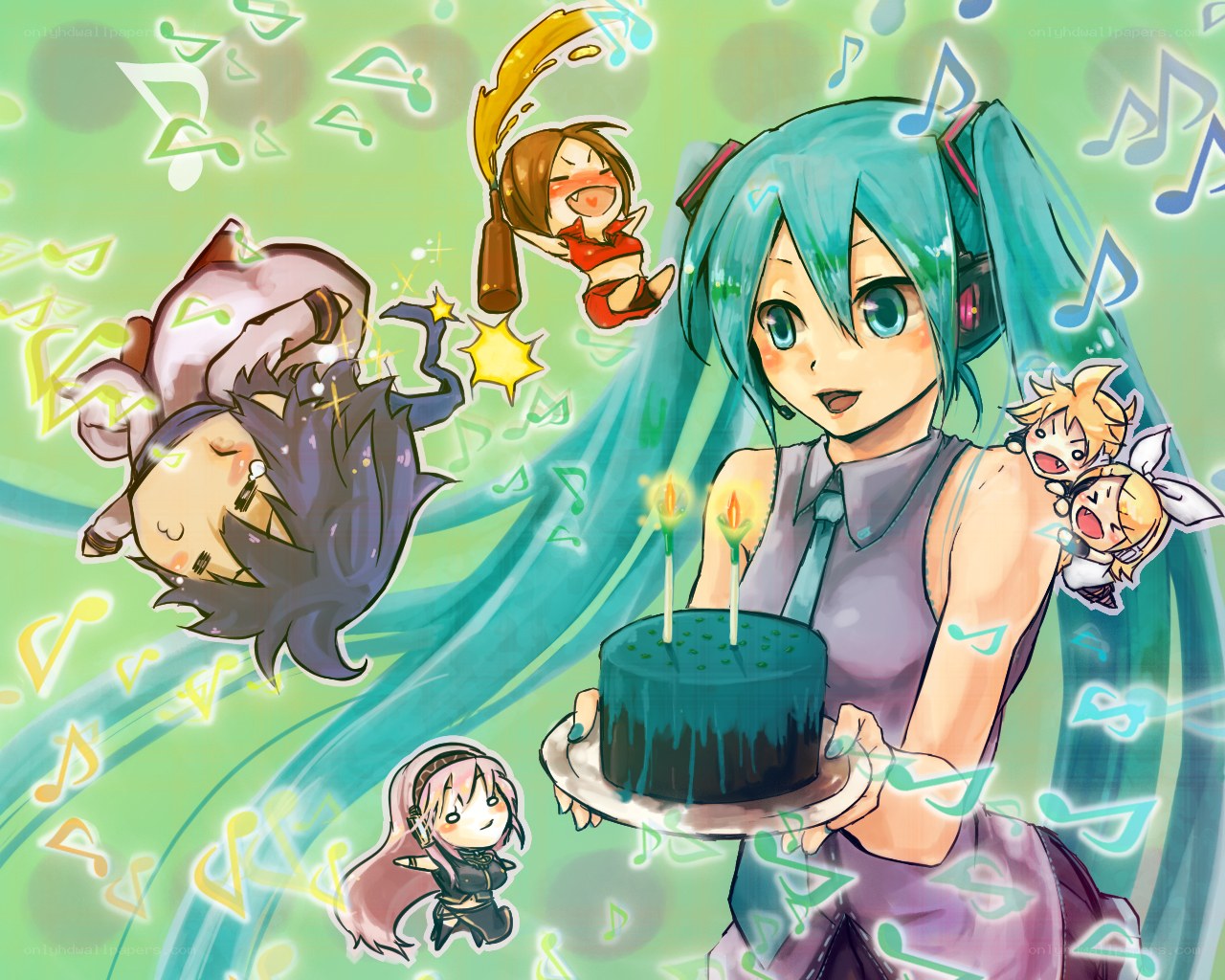 Miku with birthday cake