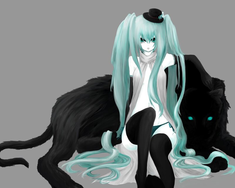 Miku with black panther