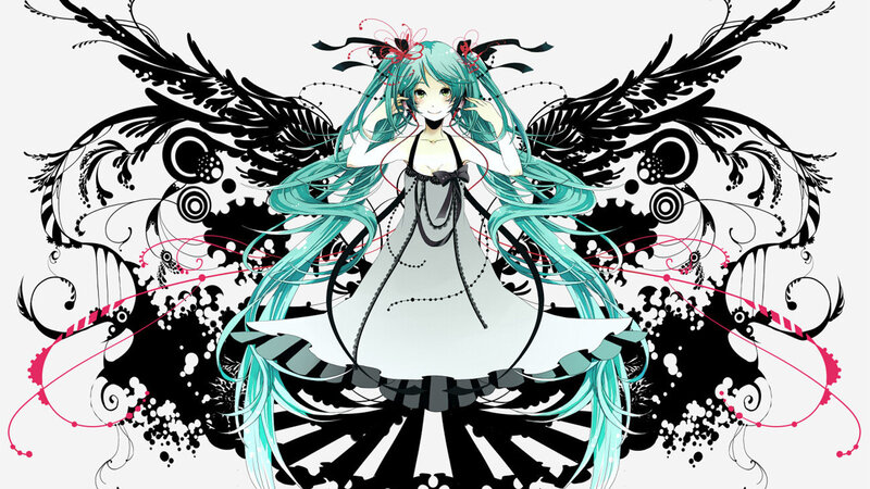 Miku with black wings