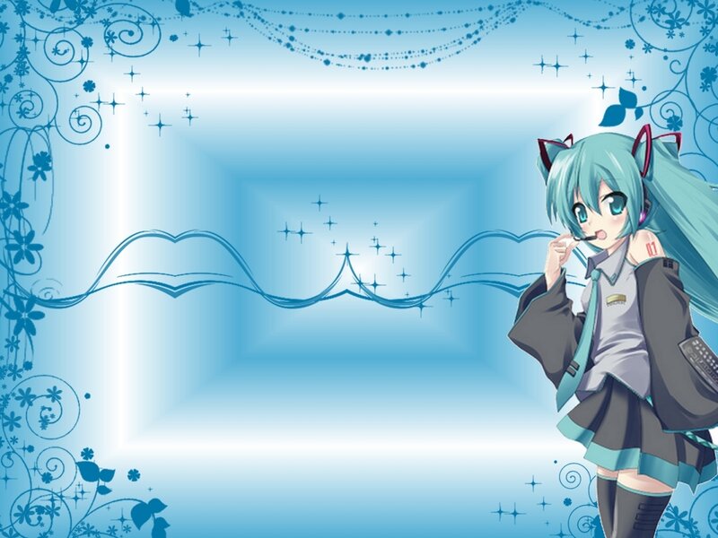 Miku with blue background