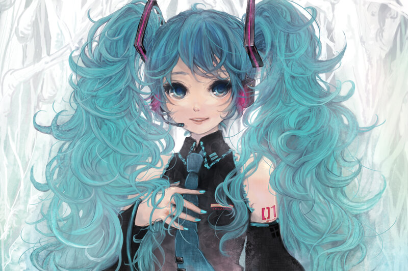 Miku with blue hair