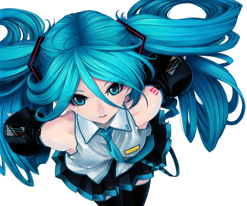 Miku with blue hair