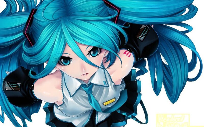 Miku with blue hair