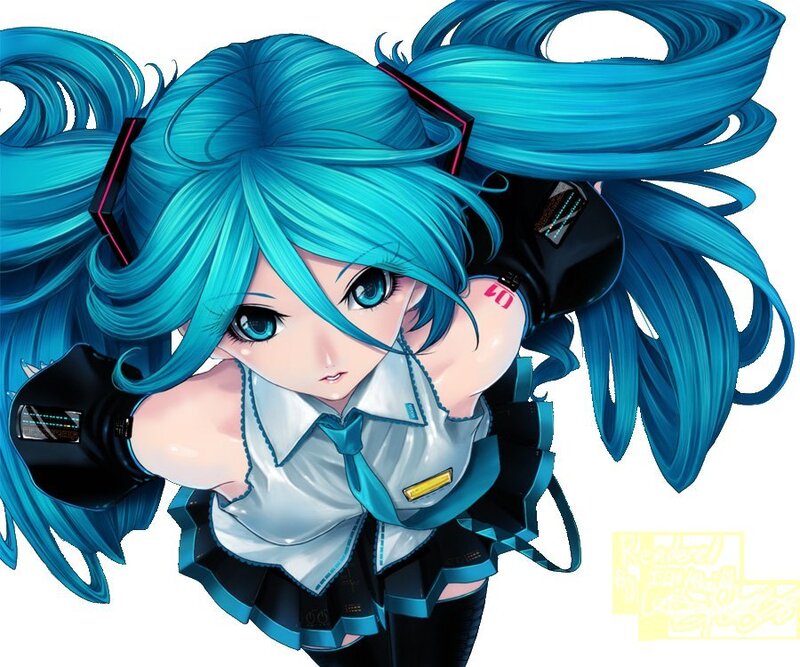 Miku with blue hair