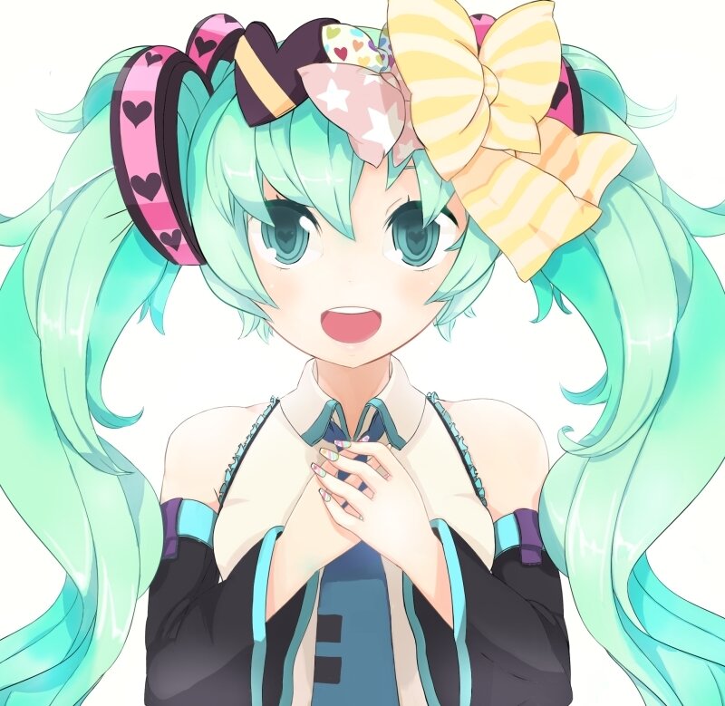 Miku with bows and heart headband