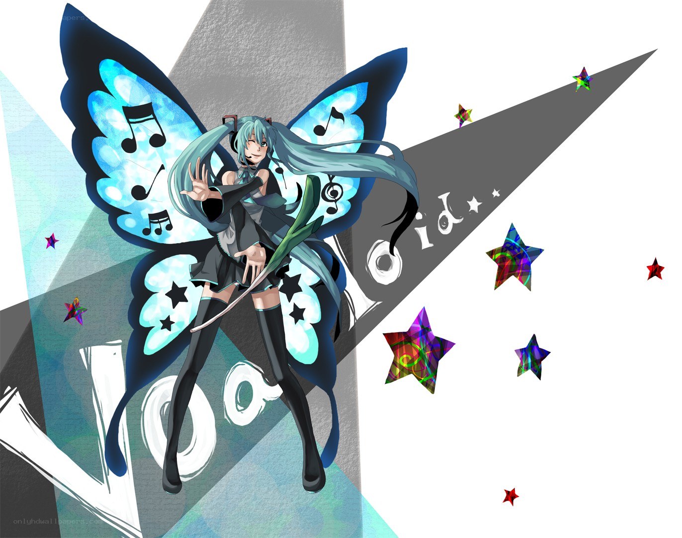 Miku with butterfly wings