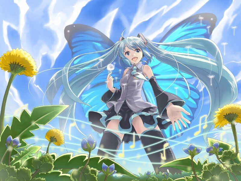 Miku with butterfly wings