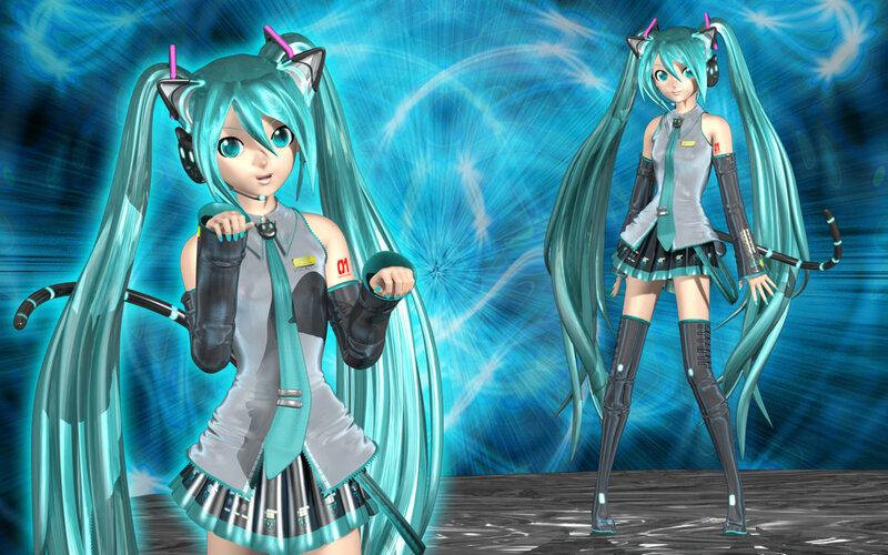 Miku with Cat Ears — Blue