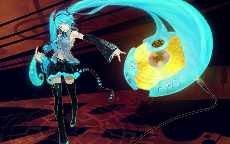 Miku with CD player