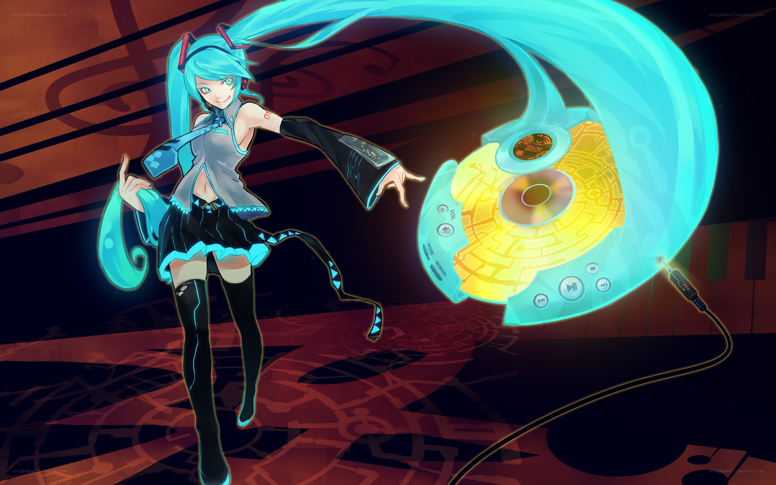 Miku with CD player