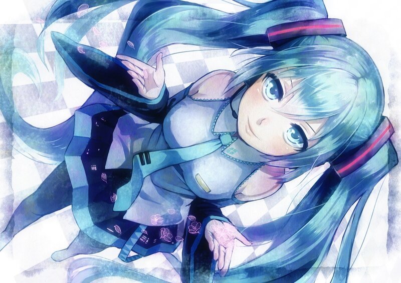 Miku with cherry blossoms
