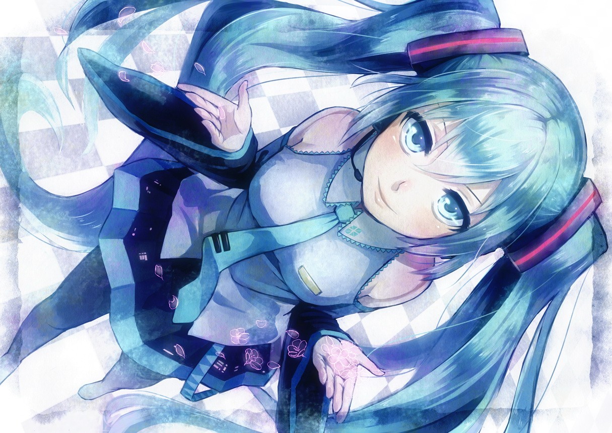 Miku with cherry blossoms