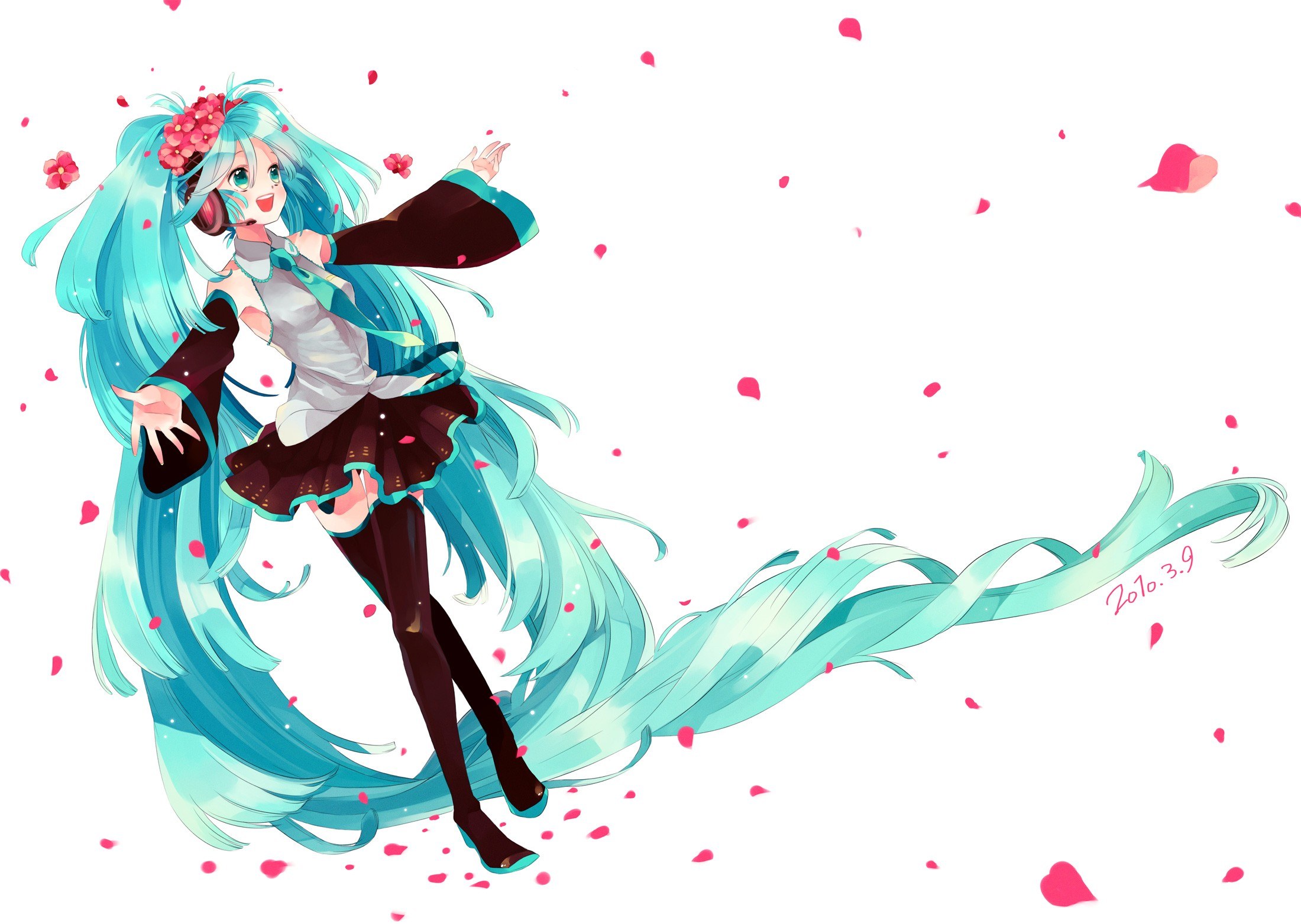 Miku with cherry blossoms