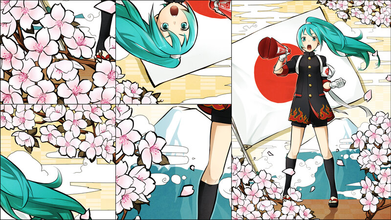 Miku with cherry blossoms