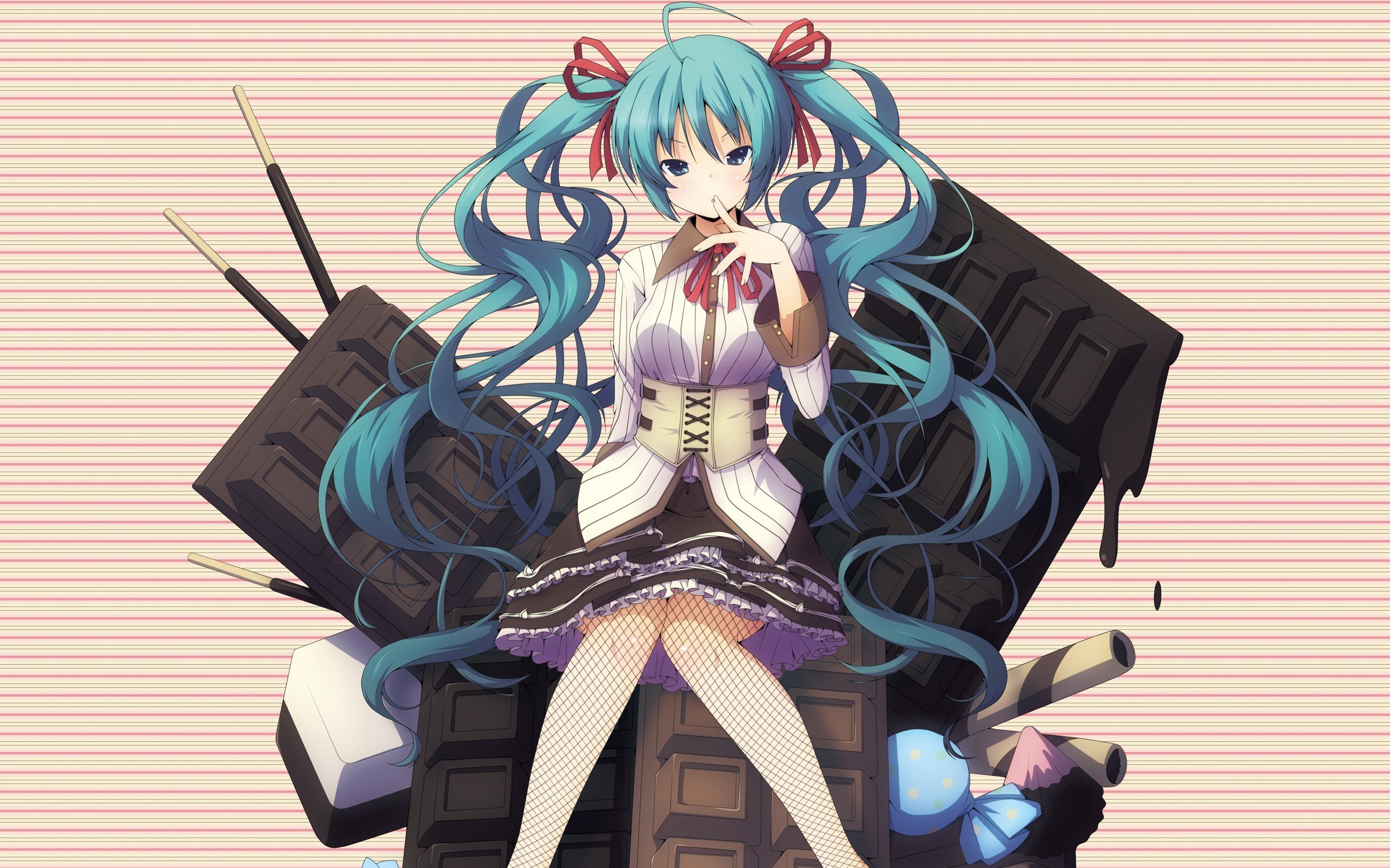 Miku with chocolate bars