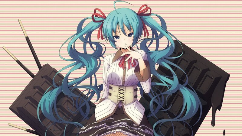 Miku with chocolate bars