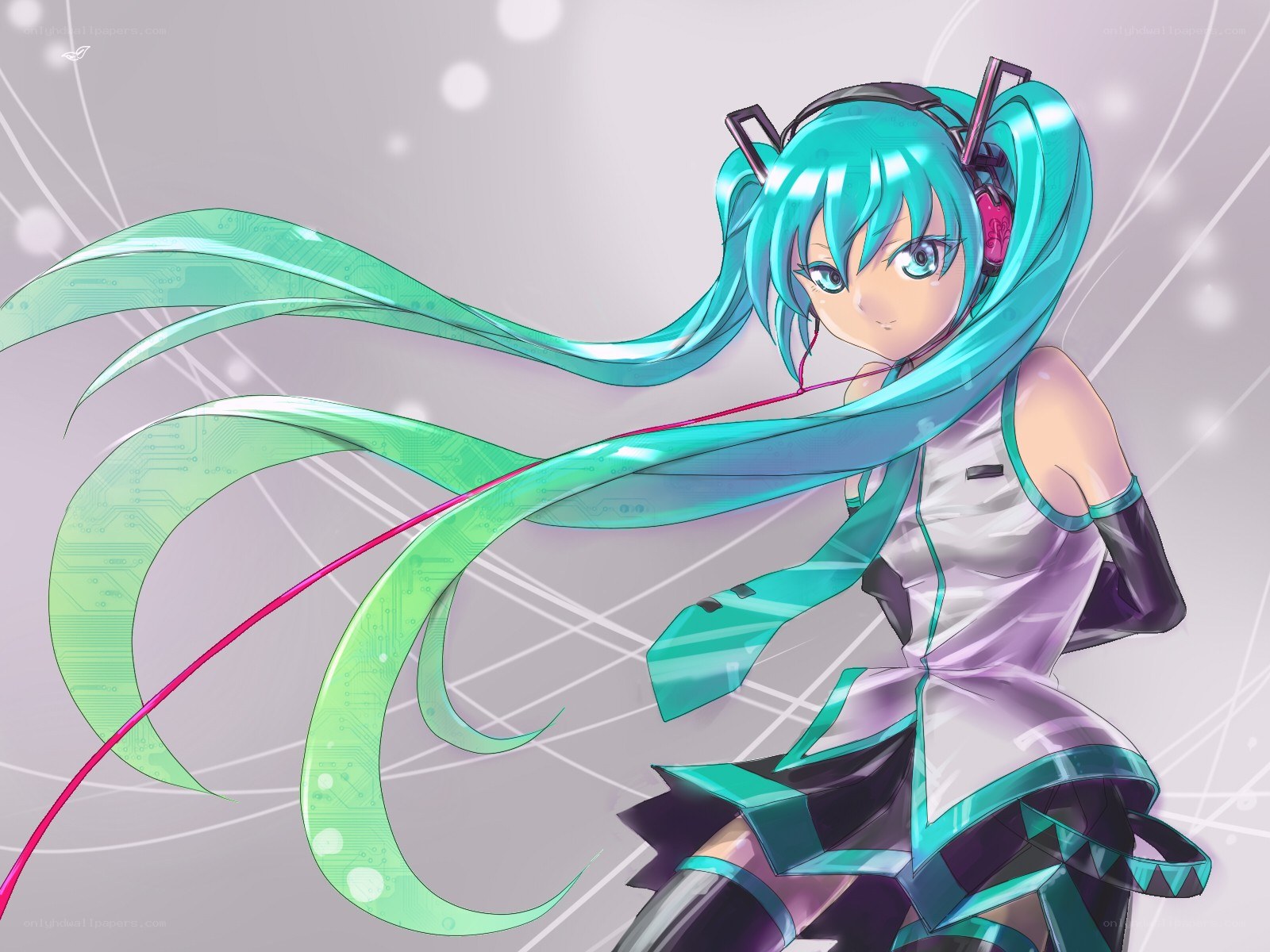 Miku with circuit hair