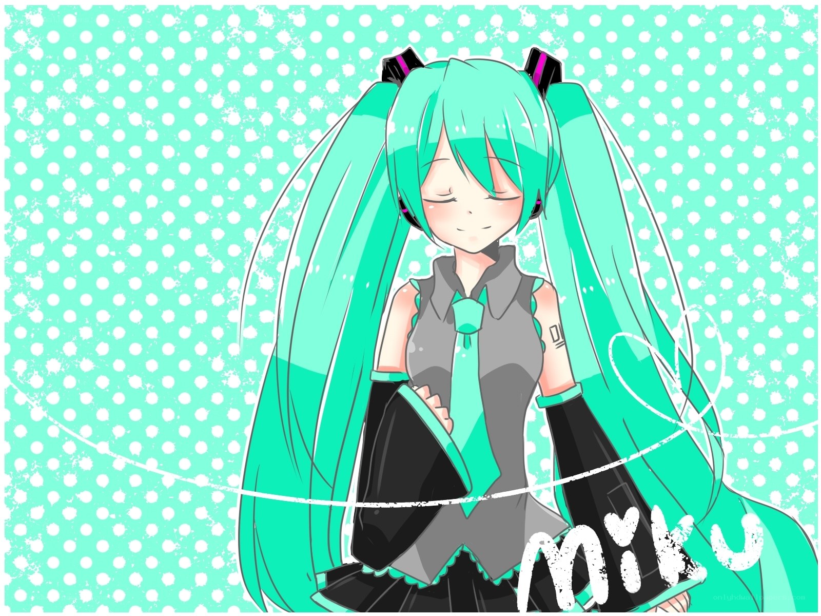 Miku with closed eyes