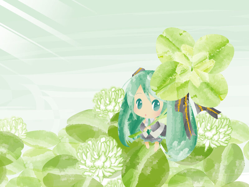 Miku with clover