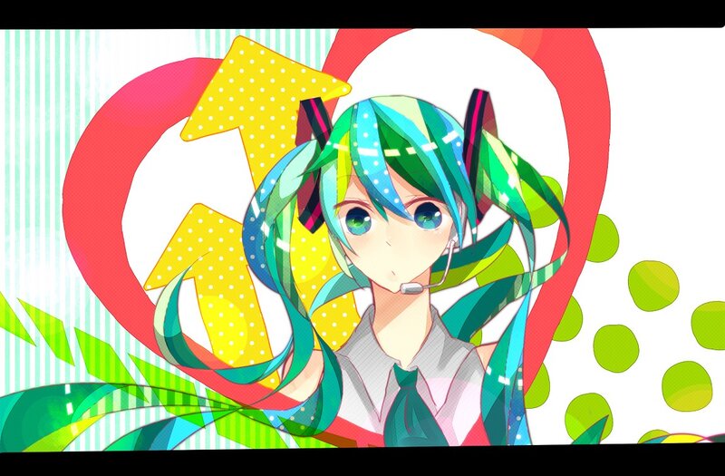 Miku with colorful background