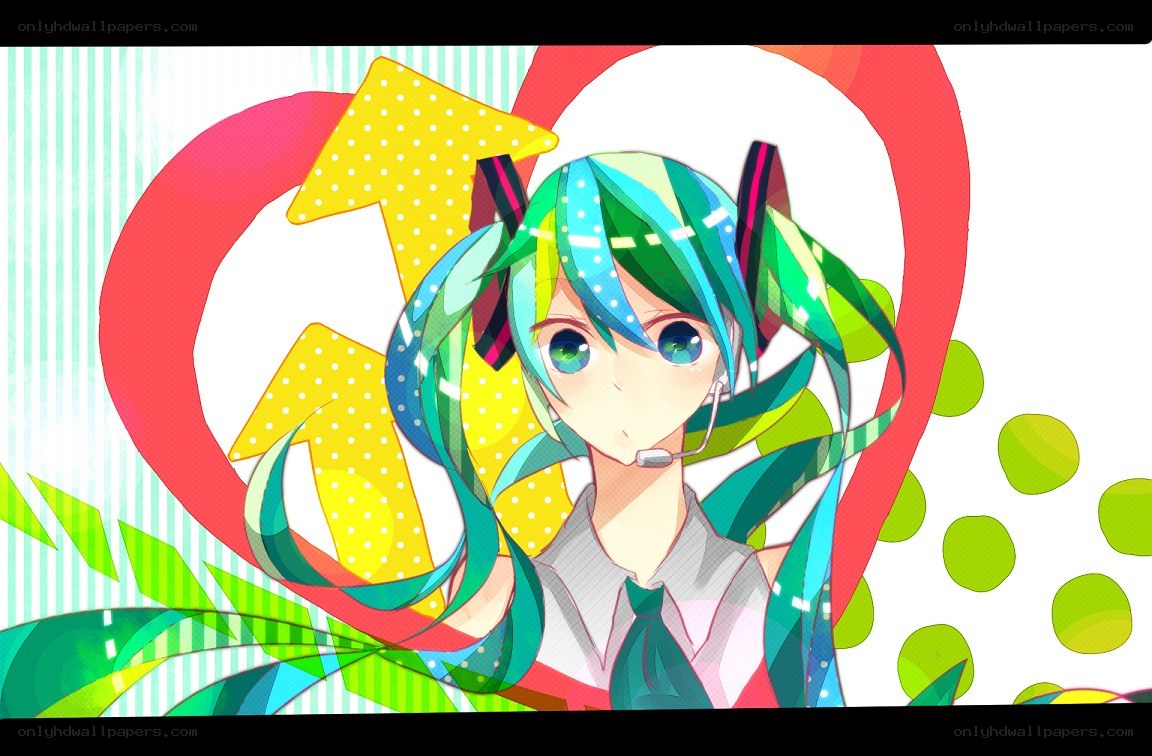 Miku with colorful background