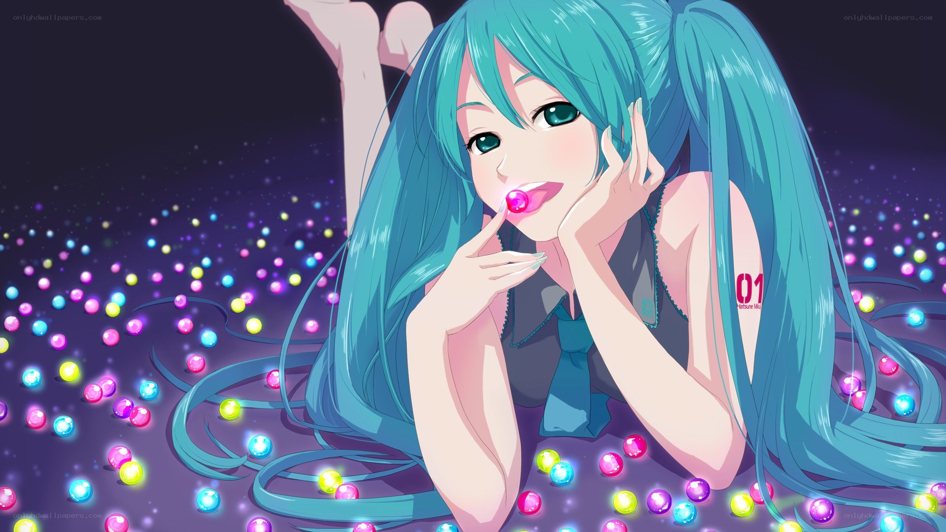 Miku with colorful lights